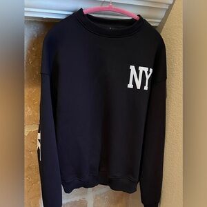 NWOT Piral Black White Graphic New York City Trendy Oversized Boxy Sweatshirt OS